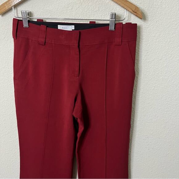 ALC Lawrence Burgundy Wide Leg Trouser Pants Womens Size 4 - Picture 3 of 7